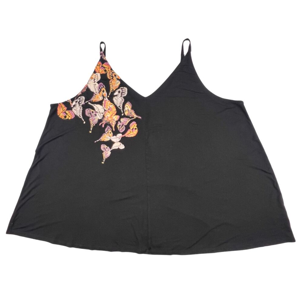 Torrid Cami 5 Butterfly Applique Asymmetrical Garden Inspired Whimsical Tank